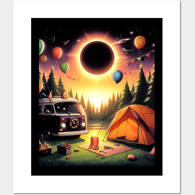 Camping Solar Eclipse My First Total Solar Eclipse Birthday Wall Art by click2print